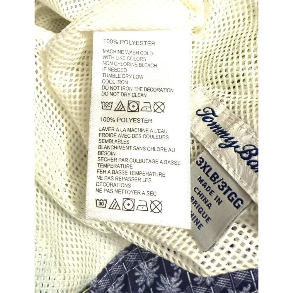 Tommy Bahama Mens Blue Green Plaid Pockets Swim Trunks Plus Sz 3XL Big New